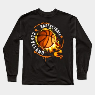 Graphic Basketball Name Cleveland Classic Styles Long Sleeve T-Shirt